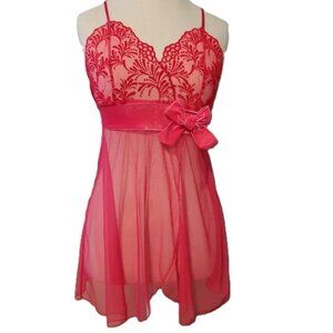 Velvet Baby Doll‎ Victoria’s Secret Angels Bow Tie Nightie Teddie Teddy Lingerie
